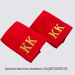Фальш-погоны вышитые КК Кадетов тк сукно Расцветка красные с вышитой желтой буквой — изображение 2