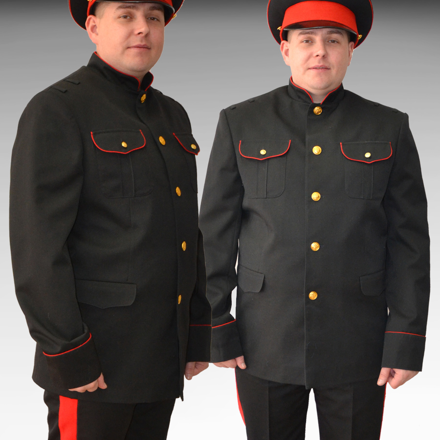 kitel-paradnyj-dlja-kadetov-kazakov-kursantov-rossija-chernyj-otdelka-cvet-krasnyj-2.jpg Китель парадный для Кадетов-КАЗАКОВ Россия тк п/ш цвет черный отделка красный — изображение 1